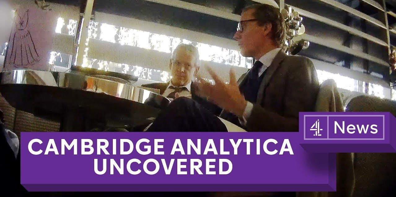 Screenshot of video Cambridge Analytica Uncovered