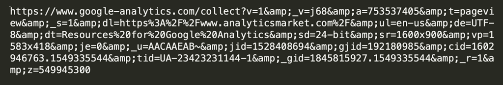 Google Analytics payload