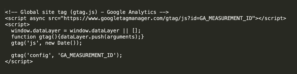 gtag javascript code