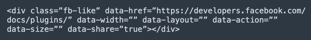 HTML code for publishers to put a Facebook Like button on their web pages